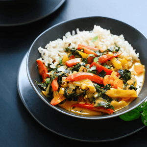 Vegetarian Thai Style Red Curry, Jasmine Rice, Asian Chop-Chop Salad - The Chef's Garden