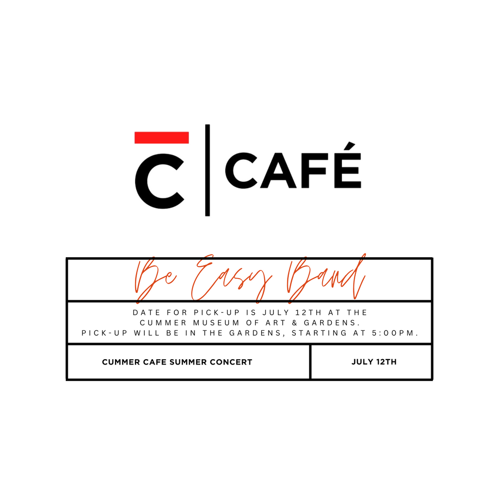 Cummer Cafe Summer Concert Menu with Be Easy Band